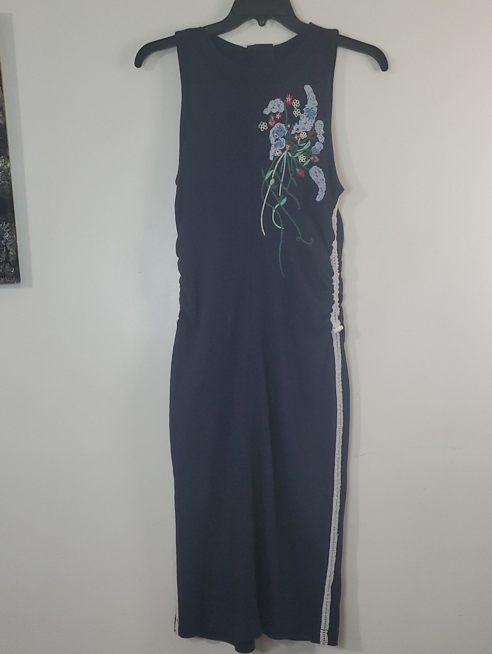 Anthropologie Daily Practice Sports Start Sleeveless Embroidered Midi Dress Sm - Picture 4 of 15